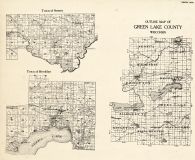 Green Lake County Outline - Seneca, Brooklyn, Wisconsin State Atlas 1930c